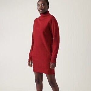 Athleta Cozy Karma Mock Neck Dress / small / candy red